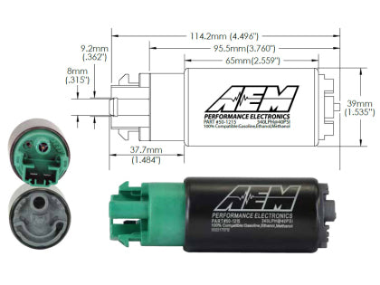 AEM 340LPH In Tank Fuel Pump Kit - Ethanol Compatible E85