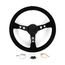 CIRCUIT HERO 3 SPOKE STEERING WHEEL WITH HOLES 345MM/70MM DISH 6 BOLT