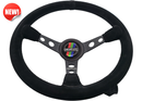 CIRCUIT HERO 3 SPOKE STEERING WHEEL WITH HOLES 345MM/70MM DISH 6 BOLT