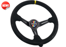 CIRCUIT HERO 3 SPOKE STEERING WHEEL WITH SLOTS 350MM/97MM DISH 6 BOLT