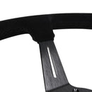 CIRCUIT HERO 3 SPOKE STEERING WHEEL WITH SLOTS 350MM/97MM DISH 6 BOLT