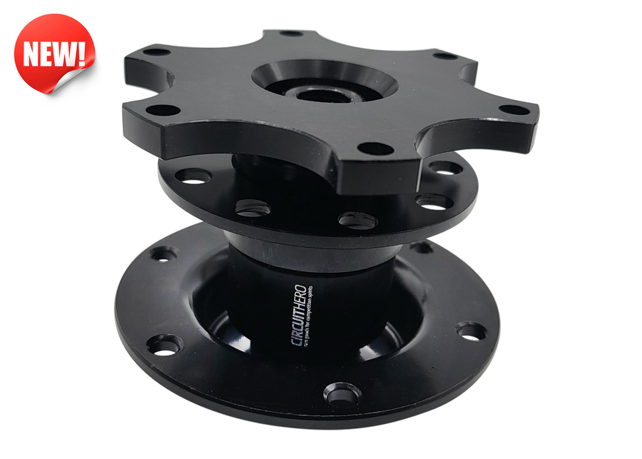 CIRCUIT HERO QUICK RELEASE STEERING WHEEL HUB 6-BOLT BLACK