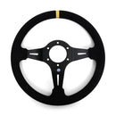 CIRCUIT HERO 3 SPOKE STEERING WHEEL WITH SLOTS 350MM/97MM DISH 6 BOLT