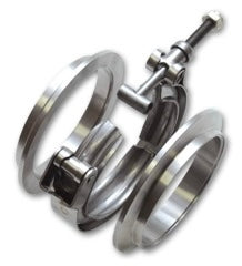 Vibrant AL V-B Flange Assembly 3.5in OD Tubing incl 2 AL V-b flanges 1 SS V-B Clamp 1 Viton O-Ring