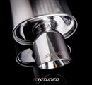 K Tuned Universal Muffler - Polished / Short (Offset Inlet / Center Outlet)