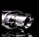 K Tuned Universal Muffler - Polished / Short (Offset Inlet / Center Outlet)