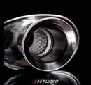 K Tuned Universal Muffler - Polished / Short (Offset Inlet / Center Outlet)