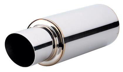 Vibrant TPV Round Muffler (23in Long) with 4in Round Tip Straight Cut - 2.5in inlet I.D.